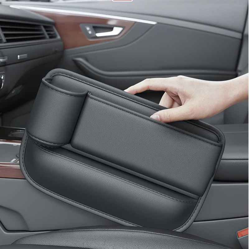 PU Leather Car Seat Console Bag