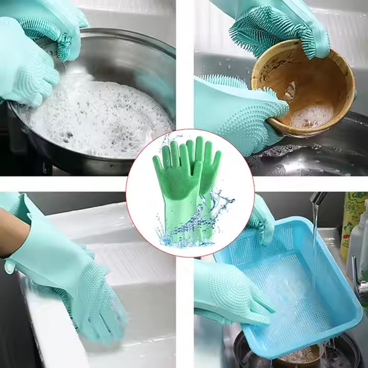 Silicone Dishwashing Gloves Waterproof Kitchen