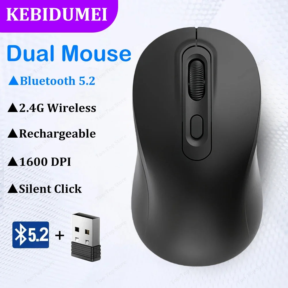 Bluetooth 5.2 Mouse 2.4G Wireless Mouse